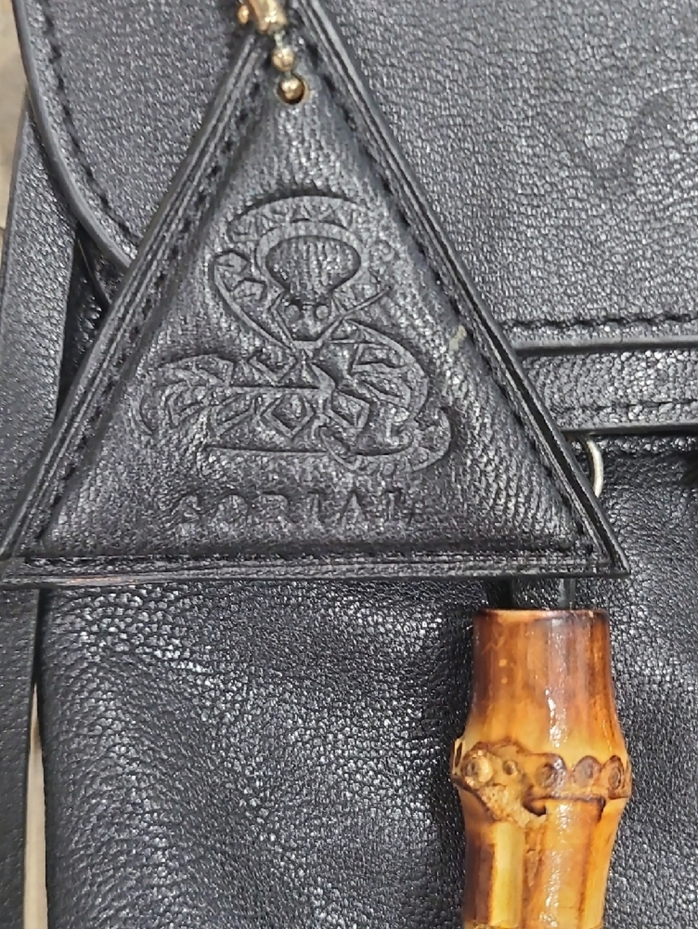 Sorial New York Black Leather Tote Bag with Tassel Accents - Picture 2 of 11